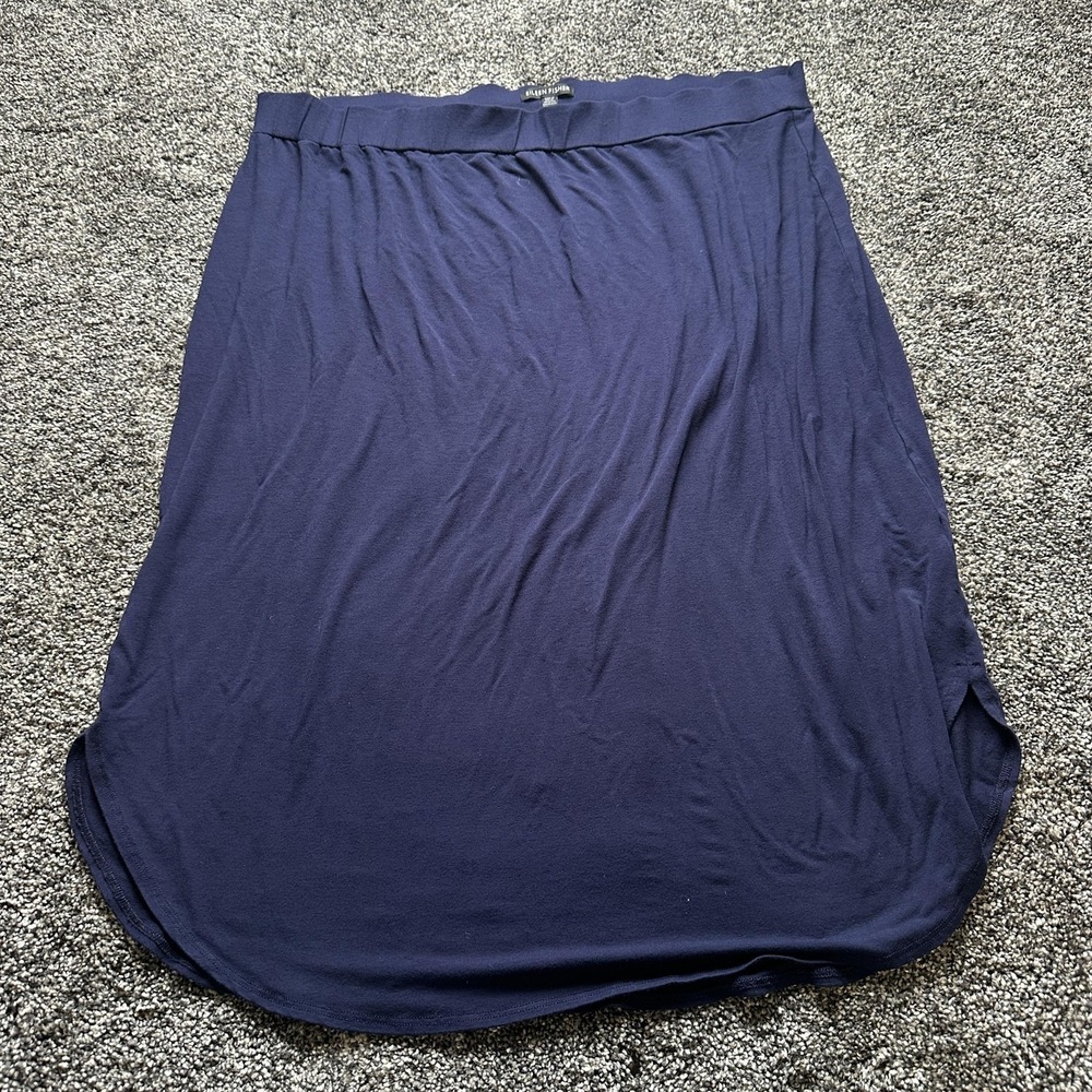 Eileen Fisher Skirt Womens XL Blue Tulip Pull On Knee Length Viscose‎ Spandex